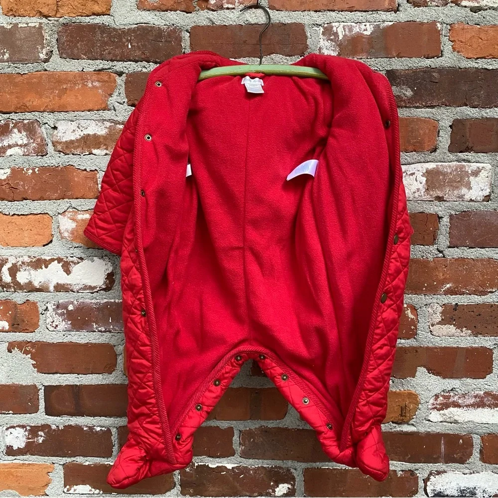 Ralph Lauren Baby Red Quilted‎ Hooded Bunting Snowsuit 9M